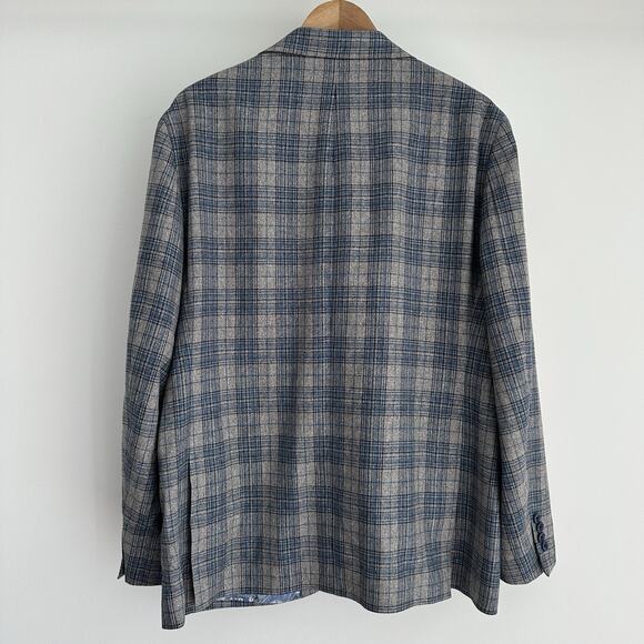 Robert Graham Sport Coat Mens 46R Wool Silk Plaid Slim Fit Blazer Jacket Preppy - Picture 13 of 16